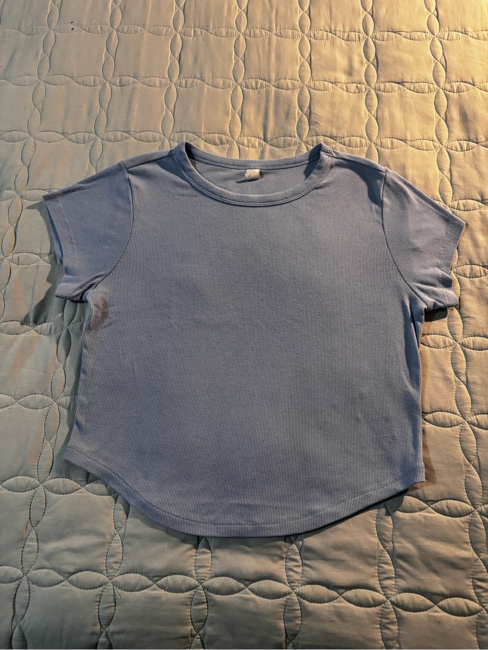 Old Navy UltraLite Sky Blue Crop Top T-Shirt Sz L